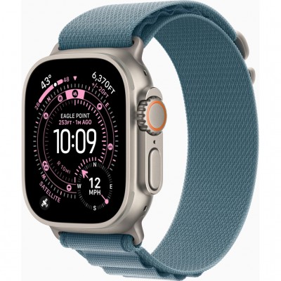 Смарт-годинник Apple Watch Ultra 3 GPS + Cellular 49mm Natural Titanium Case with Light Blue Alpine Loop - Medium (MEWM4QP/A)
