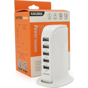 Зарядний пристрій iKAKU KSC-741 Desktop 5xUSB 5V 2.4A 12W White (KSC-741-Wh)