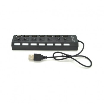 USB-хаб VOLTRONIC USB 2.0 to 7xUSB with switches black (YT-H7SHS-B)