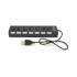 USB-хаб VOLTRONIC USB 2.0 to 7xUSB with switches black (YT-H7SHS-B)