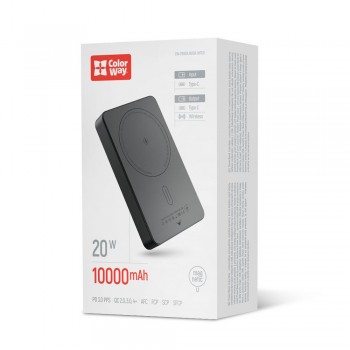 УМБ Colorway 10 000 mAh PD/22.5W, 15W MagSafe Black (CW-PB100LPA1BK-WPDD)