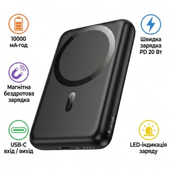 УМБ Hoco 10000mAh Grace PD/20W Magnetic Black (J141 / 714984)