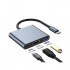 USB-хаб Dynamode USB-C 3-in-1 1xHDMI 4K + 1xUSB 3.0 + 1xUSB-C PD 87 (Multiport USB-C 3-in-1 dark grey)