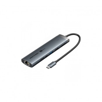 USB-хаб Vention USB-C 8-in-1 HDMI + USB 3.0 + USB 2.0 + RJ45 + SD/ (TGUHB)