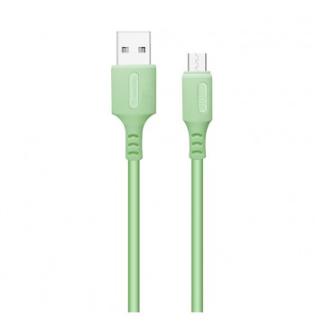 Дата кабель USB 2.0 AM to Micro 5P 1.0m soft silicone green ColorWay (CW-CBUM042-GR)