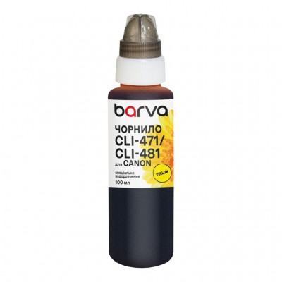 Чорнило Barva Canon CLI-471/CLI-481 100 мл, special, yellow (C471-556e)