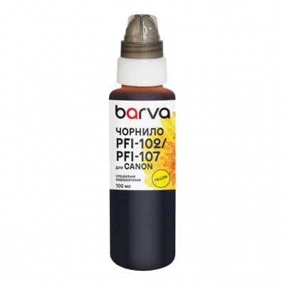 Чорнило Barva Canon PFI-102/PFI-107 100 мл, special, yellow (C107-887e)