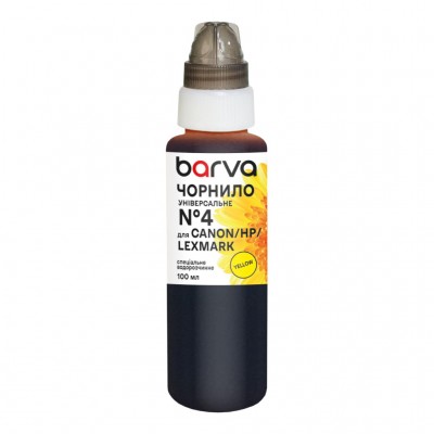 Чорнило Barva Canon/HP/Lexmark 4 100 мл, unsversal, yellow (CU4-474e)