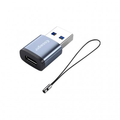 Перехідник USB 3.0 AM to USB-C F gray Essager (EZJCA-SRB0G)