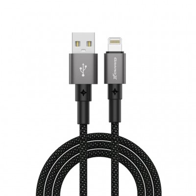 Дата кабель USB 2.0 AM to Lightning 1.0m 2.4A black Grand-X (PL-08B)