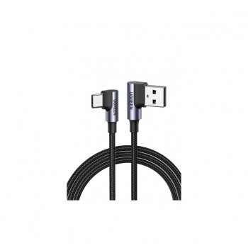Дата кабель USB 2.0 AM to USB-C 1.0m 3A 90° corner US176 black Ugreen (20856)