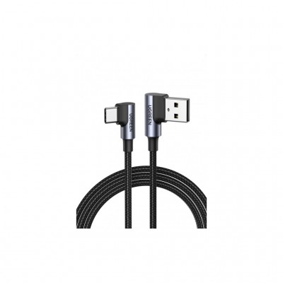 Дата кабель USB 2.0 AM to USB-C 1.0m 3A 90° corner US176 black Ugreen (20856)