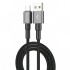 Дата кабель USB 2.0 AM to USB-C 1.0m 3A nylon black Grand-X (PC-08B)