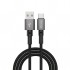 Дата кабель USB 2.0 AM to USB-C 1.0m 3A nylon black Grand-X (PC-08B)