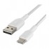 Дата кабель USB 2.0 AM to USB-C 1.0m braided white Belkin (CAB002BT1MWH)