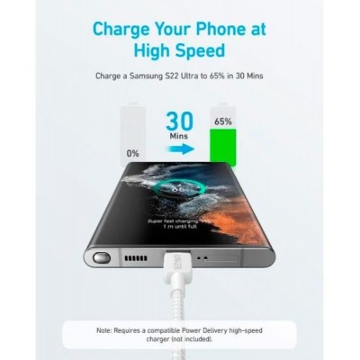 Дата кабель USB 2.0 AM to USB-C 1.8m 322 white Anker (A81H6H21)