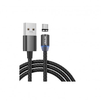 Дата кабель USB 2.0 AM to USB-C magnetic black Denmen (DN-D09T-BK)