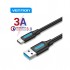 Дата кабель USB 3.0 AM to USB-C 1.5m black Vention (COZBG)