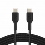 Дата кабель USB-C to USB-C 1.0m braided black Belkin (CAB004BT1MBK)