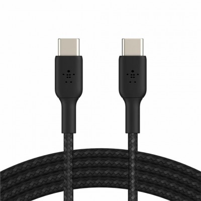 Дата кабель USB-C to USB-C 1.0m braided black Belkin (CAB004BT1MBK)
