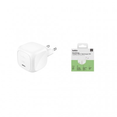 Зарядний пристрій Belkin USB-C PD65W GaN PPS white (WCA011KQWH)