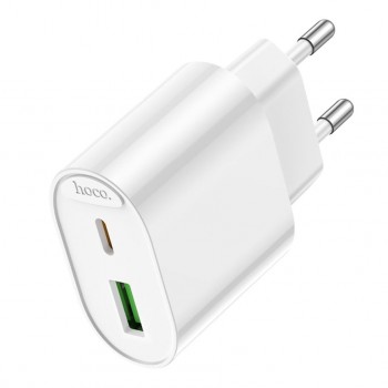 Зарядний пристрій Hoco C109A 1USB-C/1USB PD/QC 20W White (6942007656719)