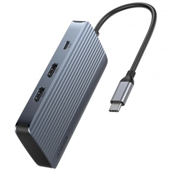 USB-хаб ANKER USB-C 7-in-1 1xUSB-C PD100W + 2xHDMI + 4xUSB-A bla (A83740A2)