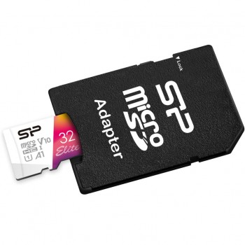 Карта пам'яті 32GB microSD class10 UHS-I A1 V10 Elite COLOR Silicon Power (SP032GBSTHBV1V20SP)