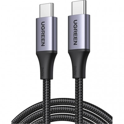 Дата кабель USB-C to USB-C 2.0m 240W space gray Ugreen (90440)