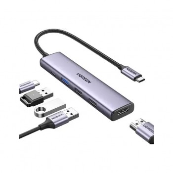 USB-хаб UGREEN USB-C 3-in-1 HDMI 4K + USB 3.0 + PD 100W (U_15495)