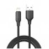 Дата кабель USB 2.0 AM to Lightning 1.0m 3A TPE embossed black ColorWay (CW-CBUL101-BK)