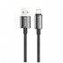 Дата кабель USB 2.0 AM to Lightning 1.0m 3A zinc alloy braided black ColorWay (CW-CBUL098-BK)