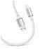 Дата кабель USB 2.0 AM to Lightning 1.0m 3A zinc alloy braided white ColorWay (CW-CBUL098-WT)