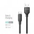 Дата кабель USB 2.0 AM to USB-C 1.0m 3A TPE embossed black ColorWay (CW-CBUC101-BK)