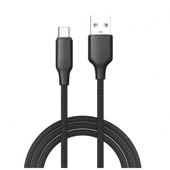 Дата кабель USB 2.0 AM to USB-C 1.0m 3A TPE embossed black ColorWay (CW-CBUC101-BK)