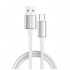 Дата кабель USB 2.0 AM to USB-C 1.0m 3A zinc alloy braided white ColorWay (CW-CBUC098-WT)