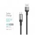 Дата кабель USB 2.0 AM to USB-C 1.0m 6A braided wire black ColorWay (CW-CBUC096-BK)