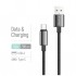 Дата кабель USB 2.0 AM to USB-C 2.0m 3A zinc alloy braided black ColorWay (CW-CBUC099-BK)