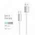 Дата кабель USB 2.0 AM to USB-C 2.0m 3A zinc alloy braided white ColorWay (CW-CBUC099-WT)