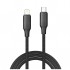 Дата кабель USB-C to Lightning 1.0m PD30W TPE embossed black ColorWay (CW-CBPDCL101-BK)