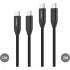 Дата кабель USB-C to USB-C 1.0m + 2.0m PD3.1 240W 2pcs Choetech (XCC-1060)
