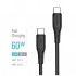 Дата кабель USB-C to USB-C 1.0m 3A 60W textured PVC black ColorWay (CW-CBPDCC094-BK)