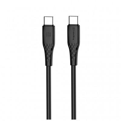 Дата кабель USB-C to USB-C 1.0m 3A 60W textured PVC black ColorWay (CW-CBPDCC094-BK)