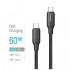 Дата кабель USB-C to USB-C 1.0m 3A 60W TPE embossed black ColorWay (CW-CBPDCC101-BK)
