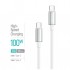 Дата кабель USB-C to USB-C 1.0m 5A 100W zinc alloy braided white ColorWay (CW-CBPDCC098-WT)