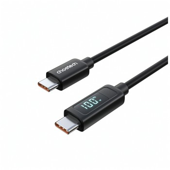 Дата кабель USB-C to USB-C 1.2m PD100W digital display silicone Choetech (XCC-1064)