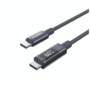 Дата кабель USB-C to USB-C 1.2m PD60W digital display nylon gray Choetech (XCC-1068-GY)