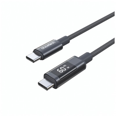 Дата кабель USB-C to USB-C 1.2m PD60W digital display nylon gray Choetech (XCC-1068-GY)