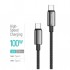 Дата кабель USB-C to USB-C 2.0m 5A 100W zinc alloy braided black ColorWay (CW-CBPDCC099-BK)