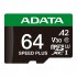 Карта пам'яті 64GB microSD class 10 UHS-I U3 V30 A2 Speed Plus A-DATA (UD64GUI3V30A2SP-RA1)